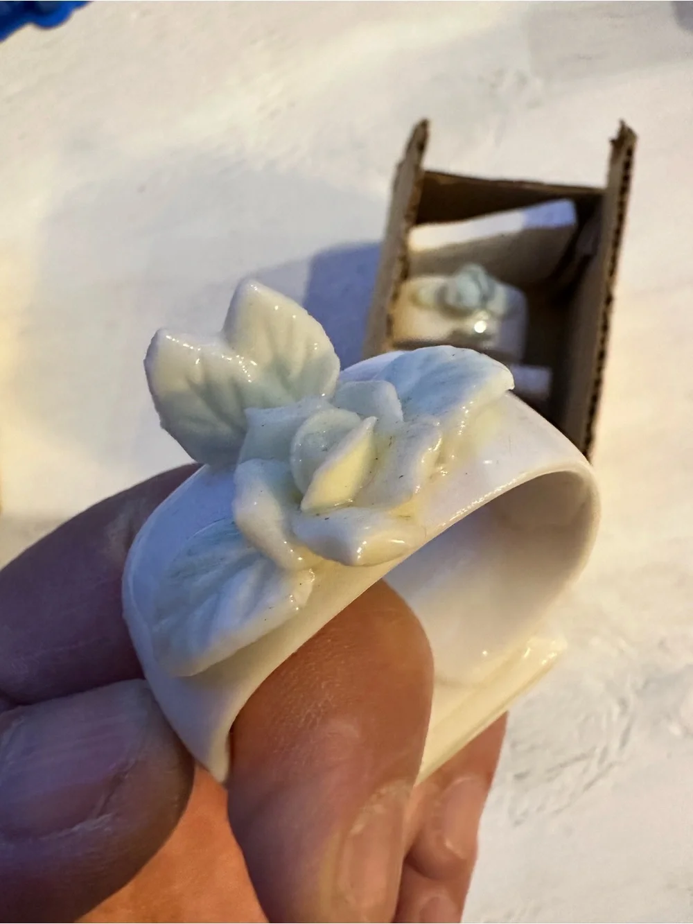 Vintage Ardalt Lenwile Japan Porcelain Floral Napkin Rings Set of 8